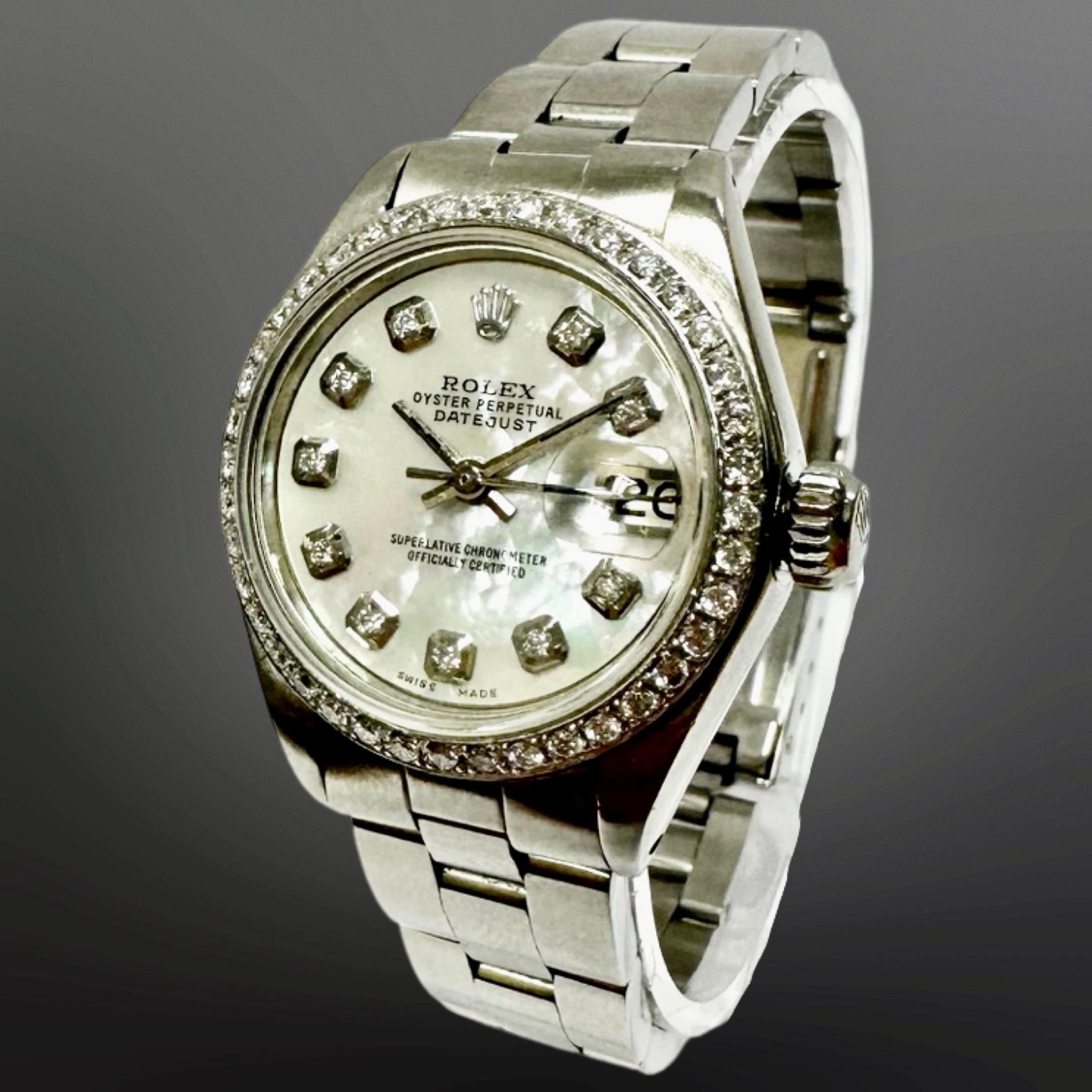 Rolex Lady's Datejust stainless steel diamond-set automatic calendar wristwatch, - Image 2 of 7