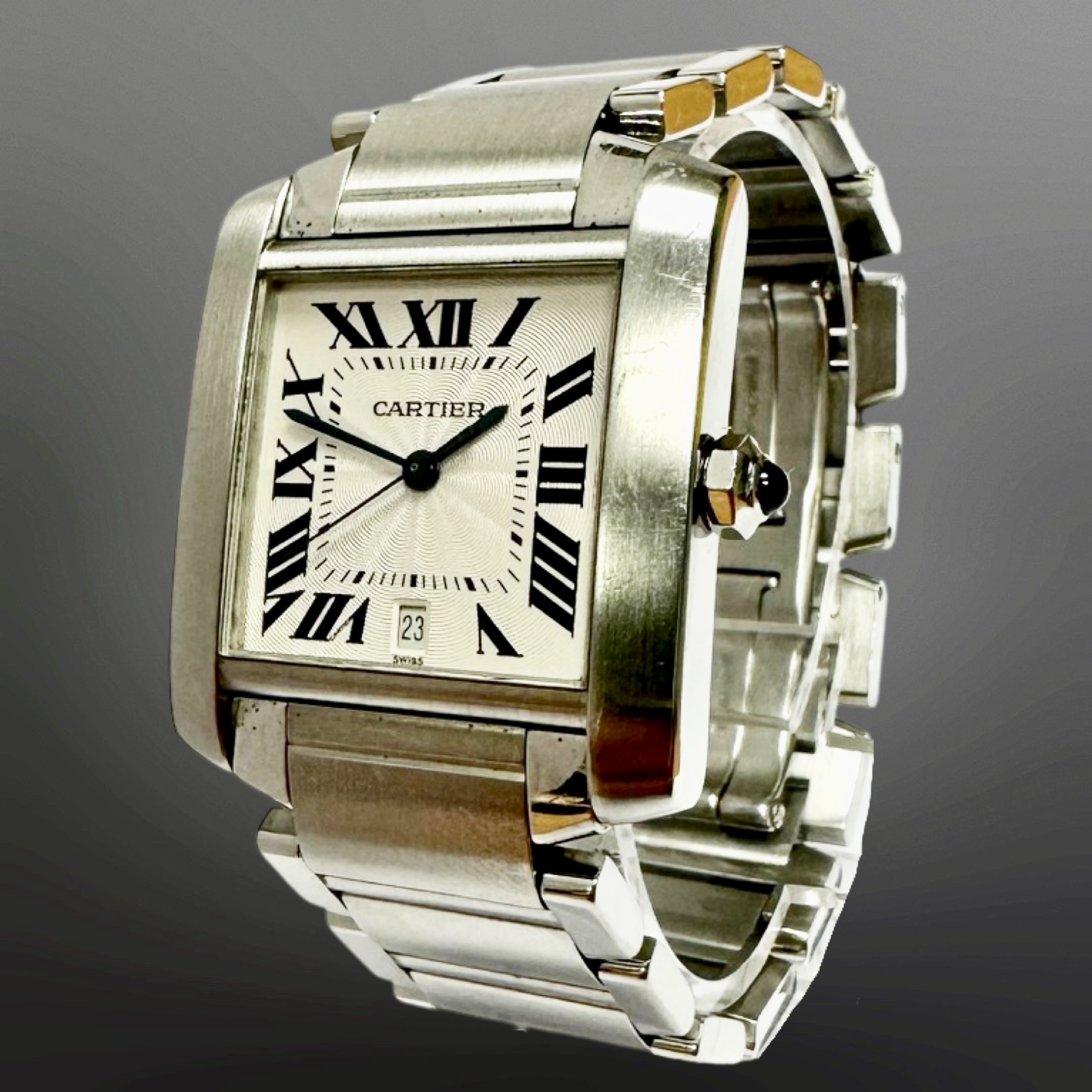 Cartier Tank Francaise stainless steel automatic wristwatch, - Image 2 of 6