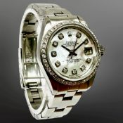 Rolex Lady's Datejust stainless steel diamond-set automatic calendar wristwatch,