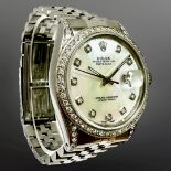 Rolex Gent's Datejust stainless steel diamond-set automatic calendar wristwatch, ref.