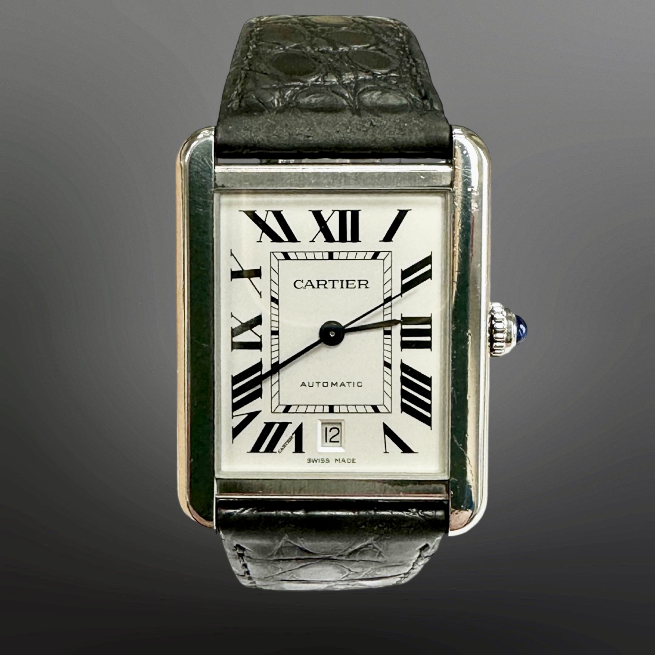 Cartier Tank Solo XL automatic stainless steel calendar wristwatch, - Image 3 of 5