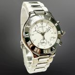 Cartier 21 Chronoscaph stainless steel quartz chronograph wristwatch,