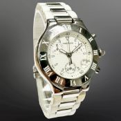 Cartier 21 Chronoscaph stainless steel quartz chronograph wristwatch,