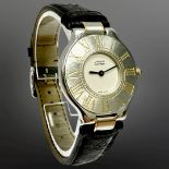 Cartier 21 Must de Cartier gold and stainless steel quartz wristwatch, cream dial,