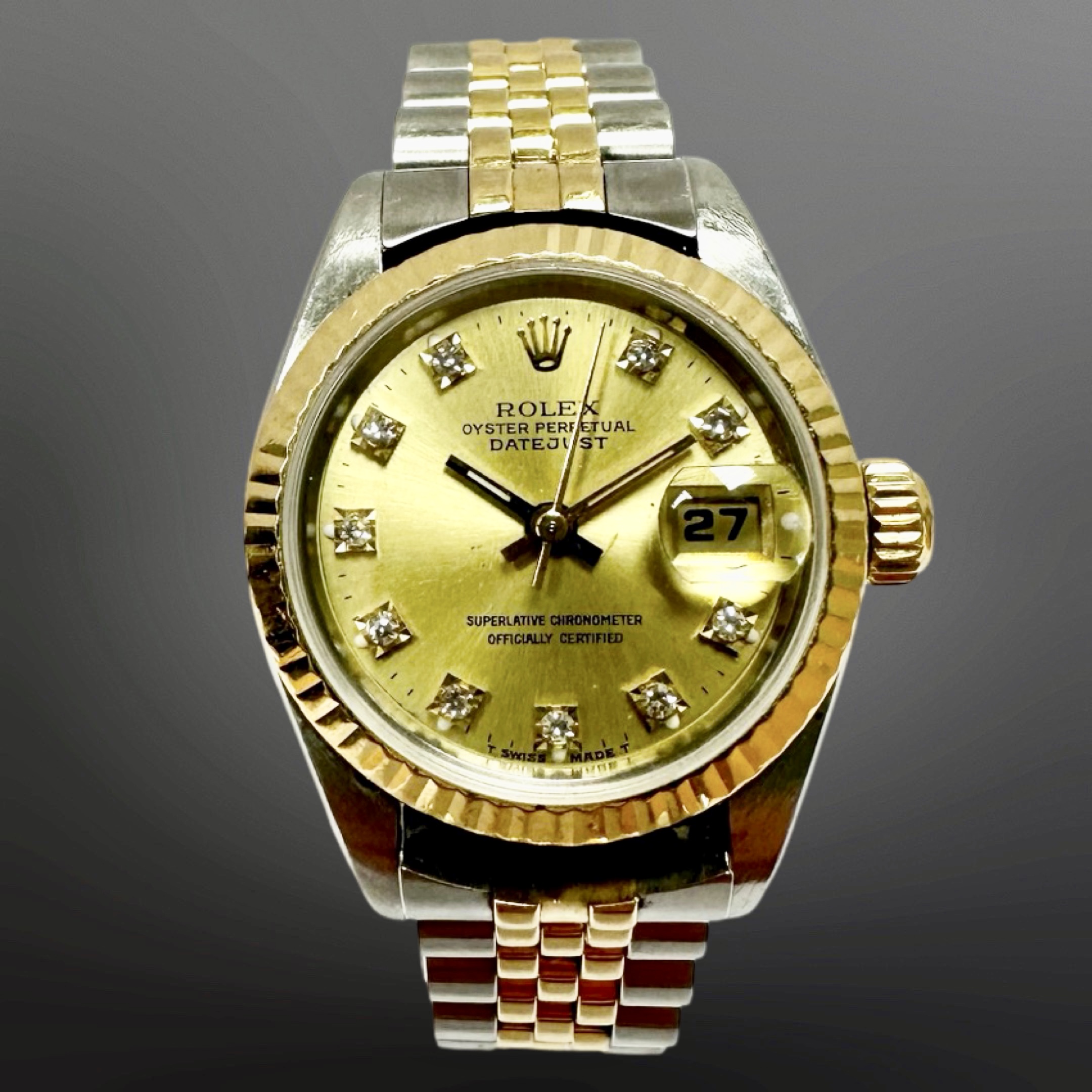 Rolex Lady's Datejust stainless steel and 18ct gold automatic calendar wristwatch, circa 1997, - Image 3 of 5