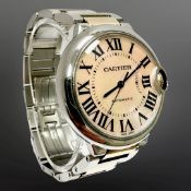 Cartier Ballon Bleu stainless steel and 18ct rose gold automatic wristwatch,