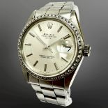 Rolex Gent's Date stainless steel diamond-set automatic calendar wristwatch, ref.