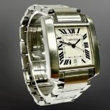 Cartier Tank Francaise stainless steel automatic wristwatch,