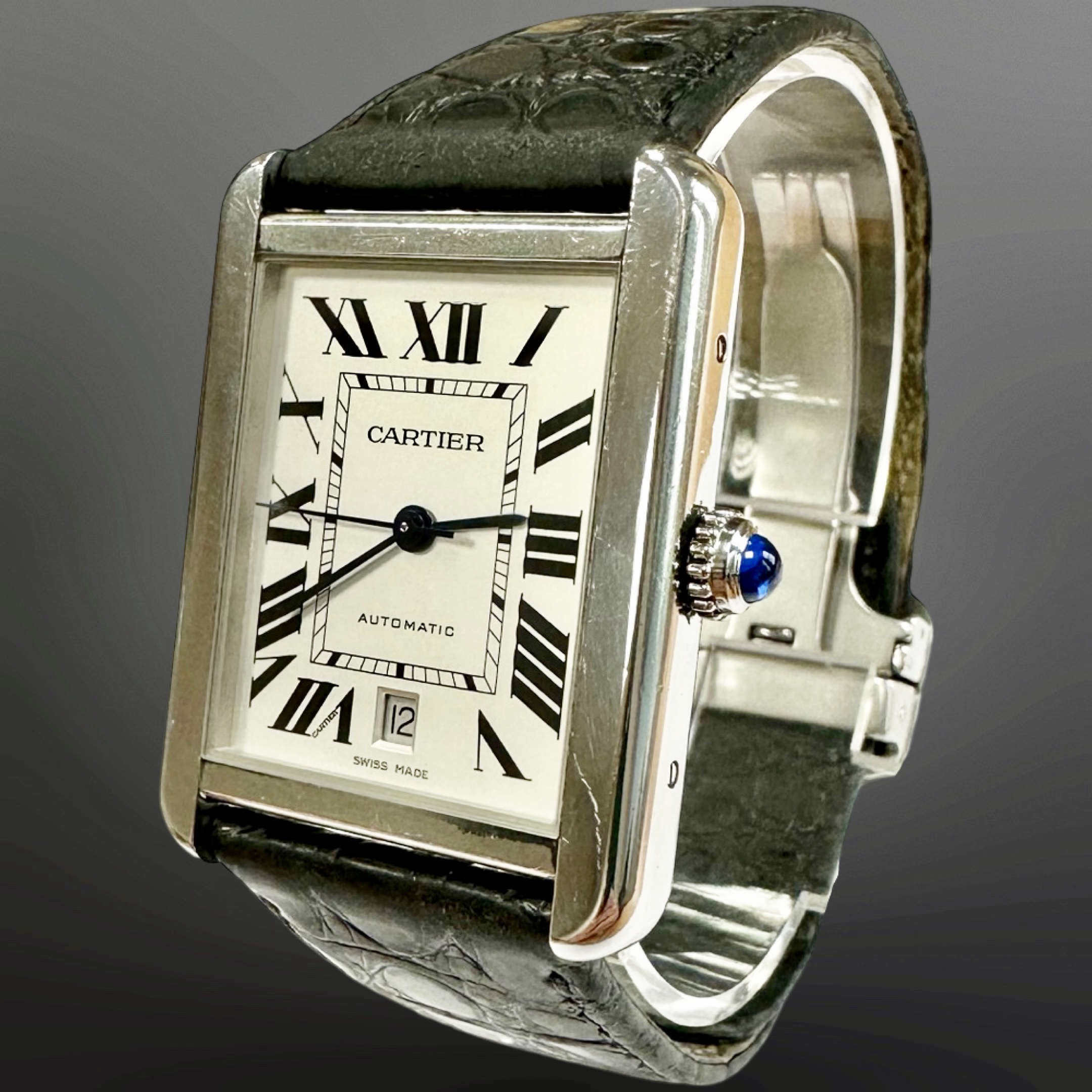 Cartier Tank Solo XL automatic stainless steel calendar wristwatch, - Image 2 of 5