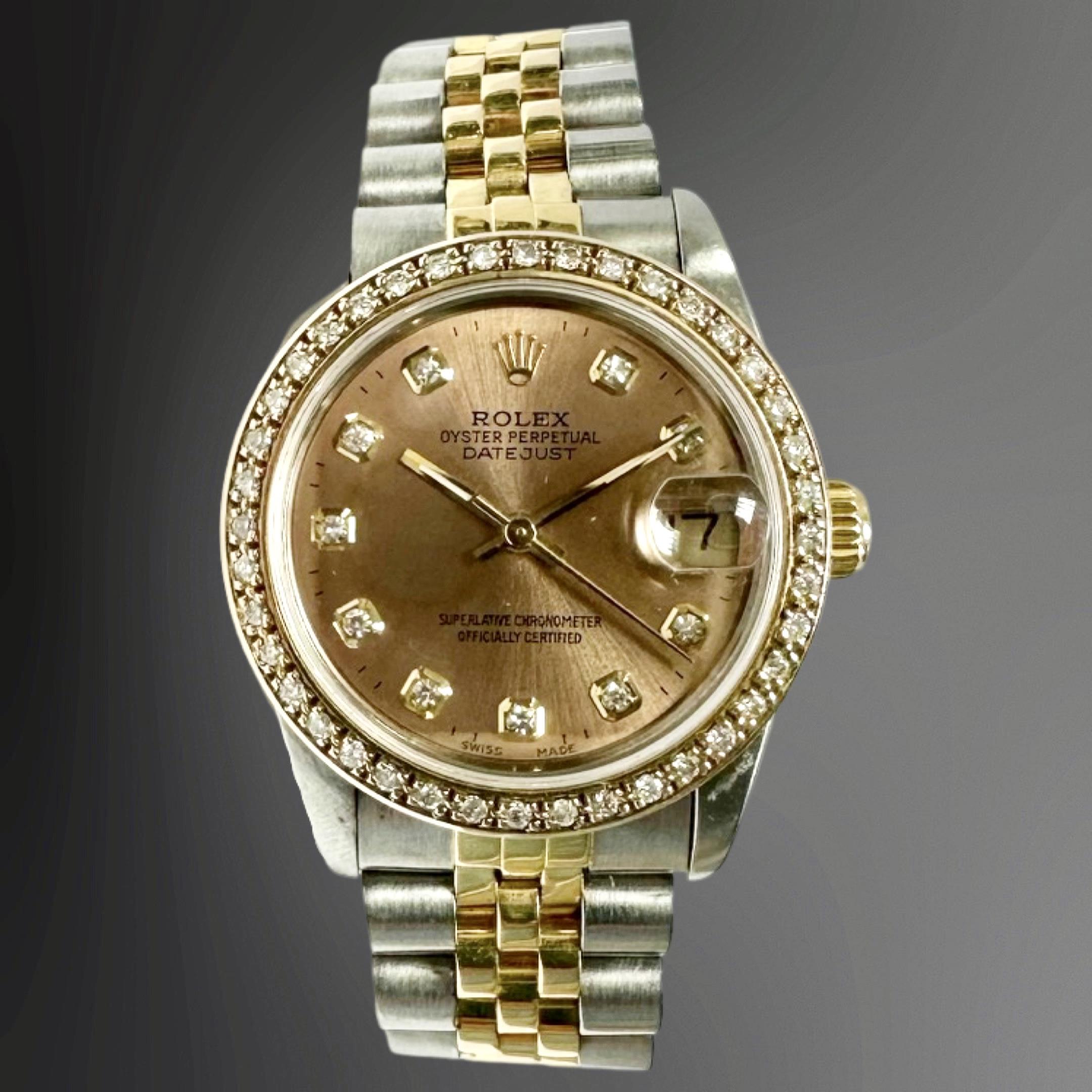 Rolex Lady's Datejust stainless steel and 18ct gold diamond-set automatic calendar wristwatch, - Image 3 of 5