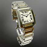 Cartier Tank Francaise 18ct gold and stainless steel quartz wristwatch,