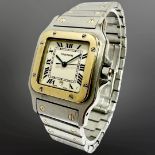 Cartier Santos Galbee 18ct gold and stainless steel quartz calendar wristwatch,