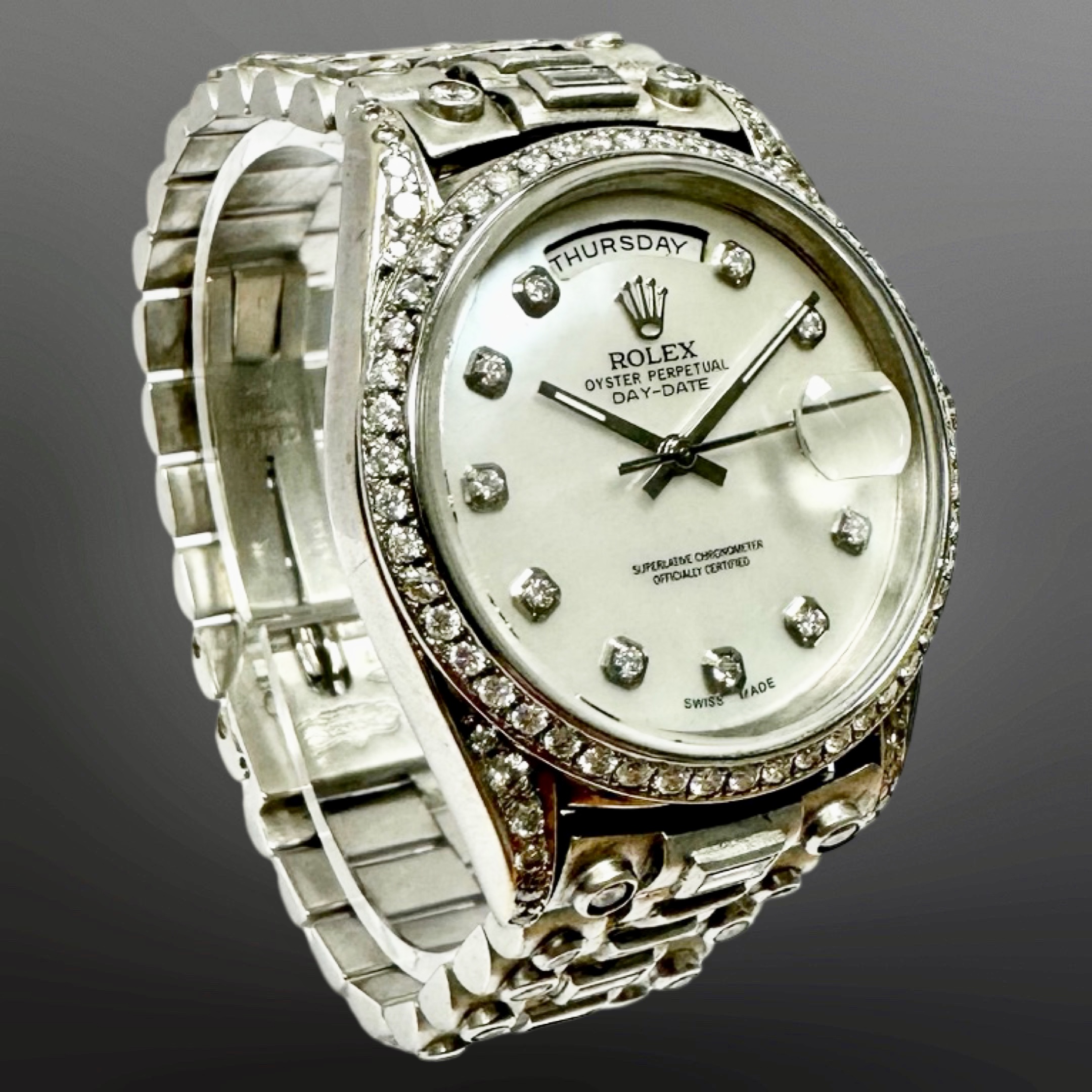 Rolex Rare Gent's 18ct white gold Octopus Oysterquartz Day-Date automatic calendar wristwatch, Ref. - Image 2 of 7