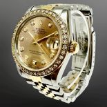 Rolex Lady's Datejust stainless steel and 18ct gold diamond-set automatic calendar wristwatch,