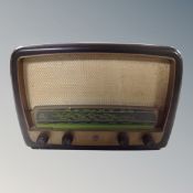 A vintage Philips Bakelite cased valve radio.