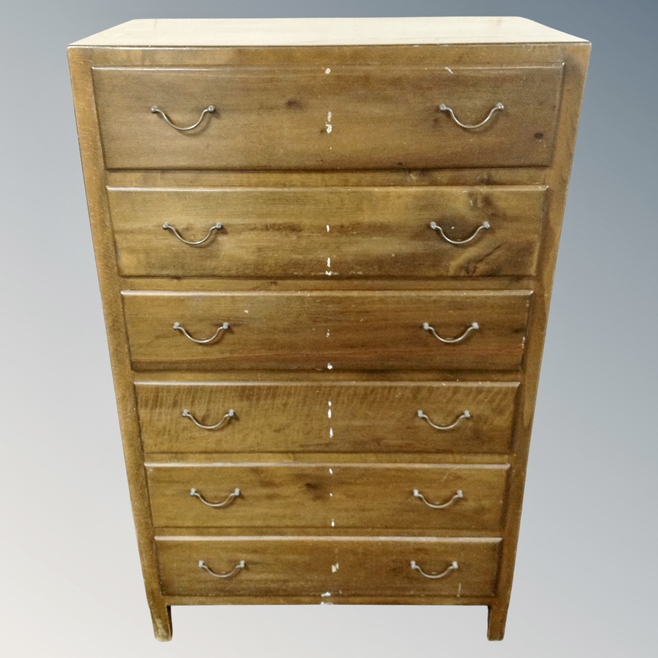 A Scandinavian 20th century six drawer chest,