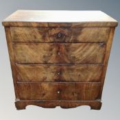 A 19th century mahogany four drawer chest,