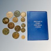 Britain decimal coin set and some old copper coins