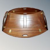 A mahogany butler's tray, width 92cm CONDITION REPORT: Tray only, no base.