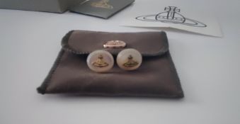 Vivienne Westwood orb earrings in pouch and box.