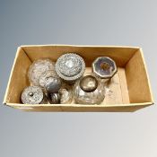 Assorted silver including heavy lidded jar etc.