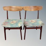A pair of 20th century Danish teak dining chairs.