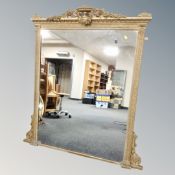 A Victorian giltwood and gesso overmantel mirror,