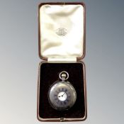 A good silver half hunter pocket watch, width 50mm.