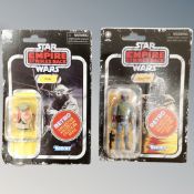 Two Kenner toys The Empire Strikes Back Retro collection Wave two figures, Boba Fett and Yoda,