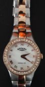 Rotary lady's rose gold plated watch, new with film, together with Swarovski crystals.