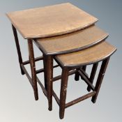 A nest of three 20th century tables.