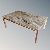 A 20th century Scandinavian black marble topped coffee table.