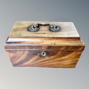 A George III mahogany tea caddy