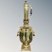 A 19th century brass samovar.