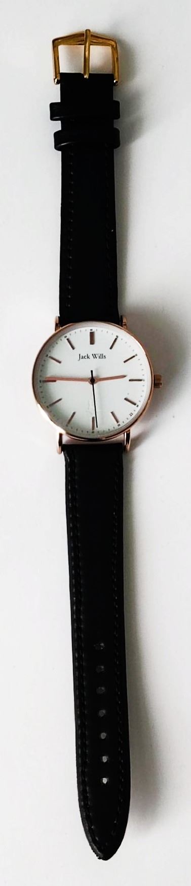 A Jack Wills watch JW018FLWH on black leather watch strap, new with film. - Image 2 of 3