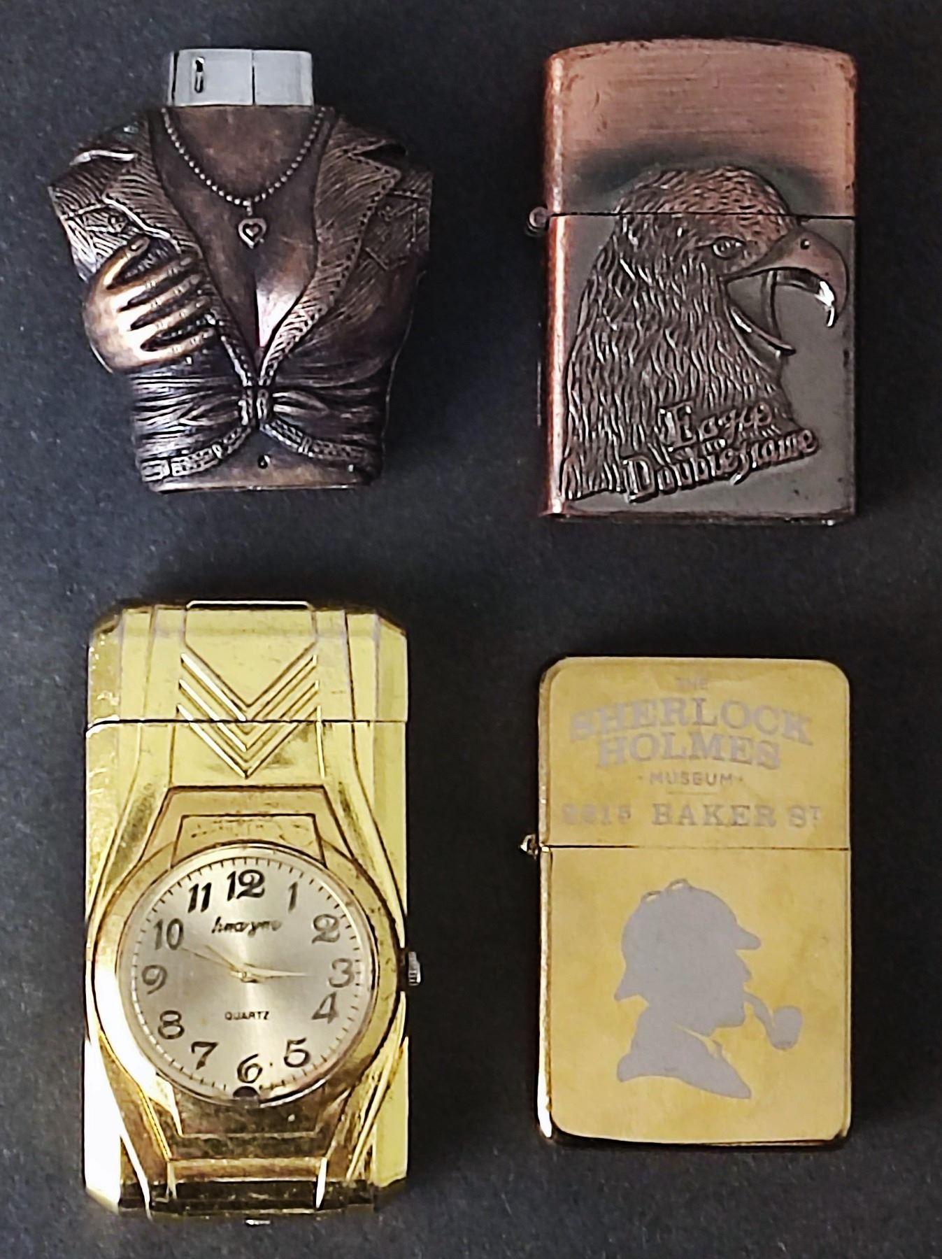 A collection of lighters from Calvin Hill and Tristar.