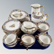 Forty pieces of antique Allertons bone tea china.