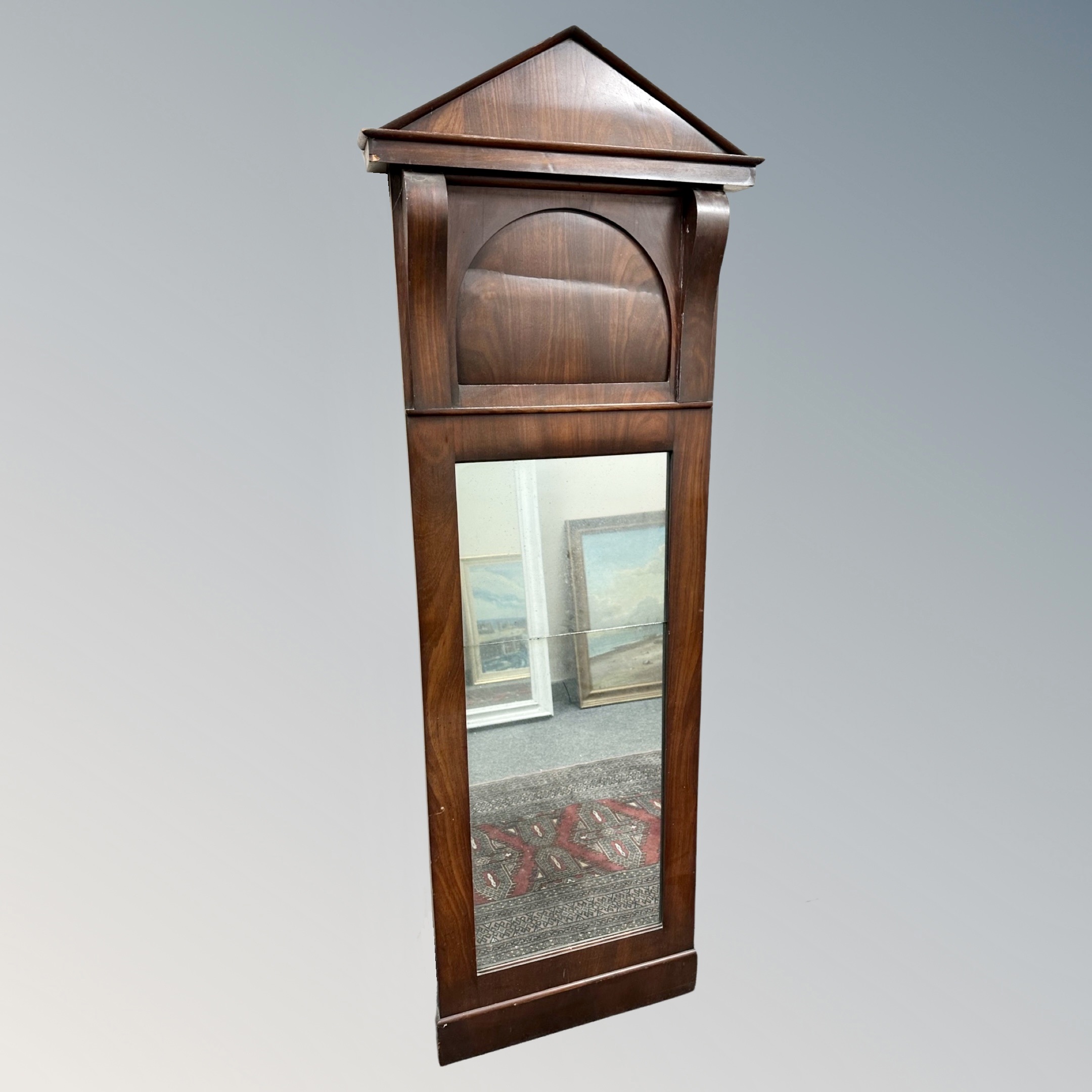 A 19th century mahogany hall mirror,