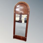 A 19th century mahogany domed hall mirror,