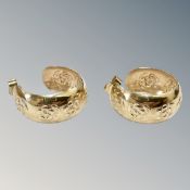 A pair of 9ct gold hoop earrings CONDITION REPORT: 3.