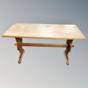 A 20th century Scandinavian oak refectory dining table.