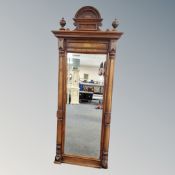 A 19th century walnut bevel edged hall mirror,