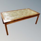 A 20th century Danish tile top coffee table,