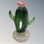 A Juliana Objets D'art glass cactus ornament