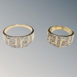 Two silver gilt rings