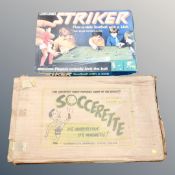 A vintage Parker Striker board game and a mid century Soccerette game in original box