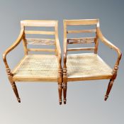 A pair of contemporary bergere seated armchairs