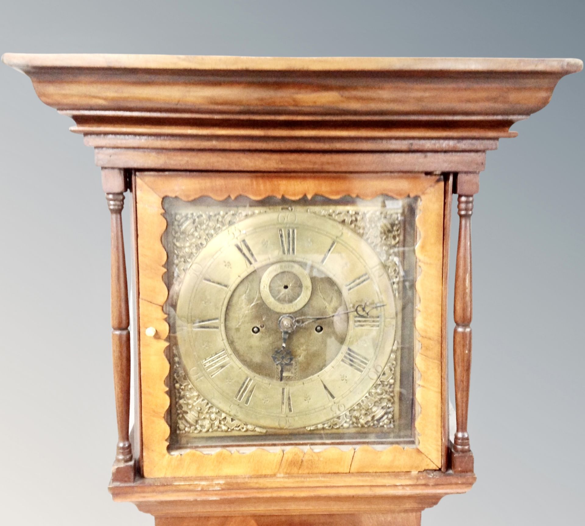 A 19th century inlaid mahogany longcase clock with brass dial, - Image 2 of 2