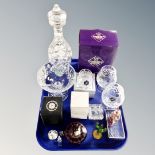 A tray of Edinburgh crystal, Stuart,