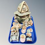 A tray of seven Pendelfin figures - Dasher, Sudsy, The Buffet,